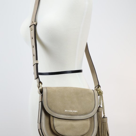 Michael Kors Dunn Medium Suede Saddlebag - Picture 3 of 4